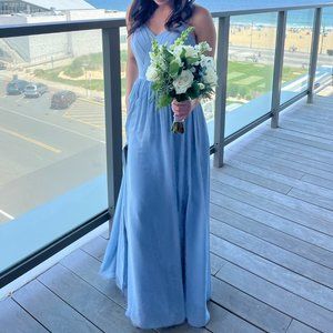 Azazie Cora Bridesmaid Dress in Dusty Blue (fits like 0P-2P)